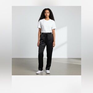 NWT Nordstrom Silk Black Drawstring Casual Pants Pajama Pants Size Medium